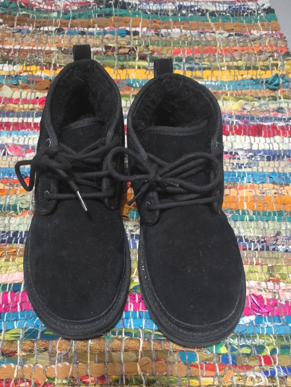 UGG Black Plush-Lined Ankle Boot